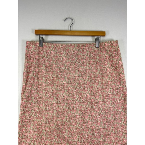 Cottagecore American Eagle Womens 14 Pink Ditsy Floral Ruffle Hem Mini Skirt - Picture 4 of 9